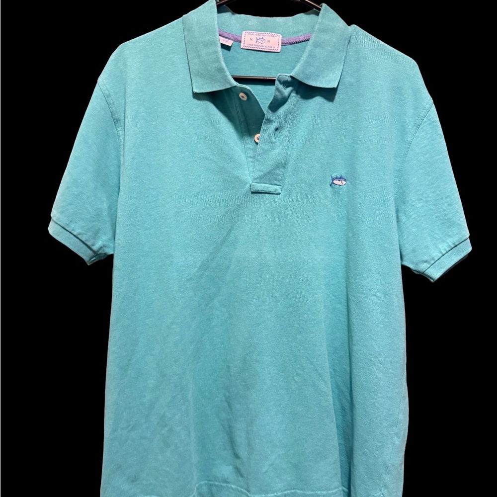 Southern Tide Aqua Blue Short-Sleeve Polo